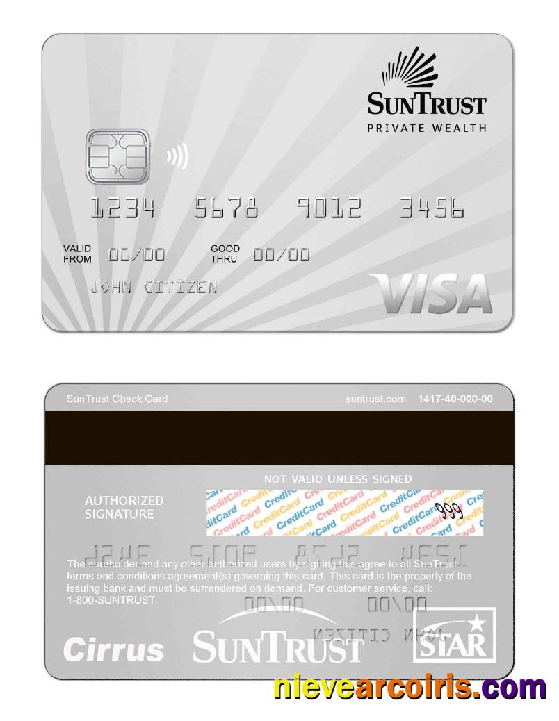 USA SunTrust bank visa card